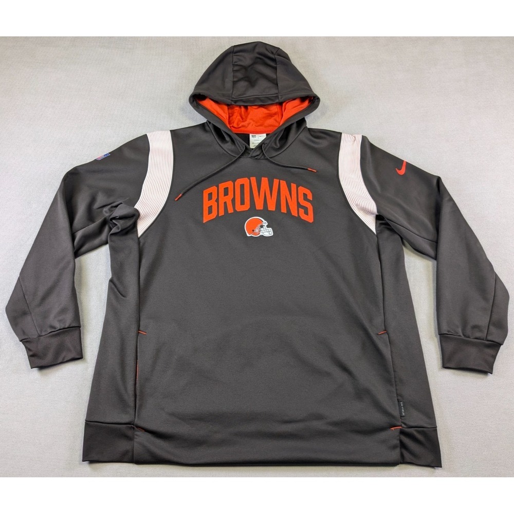 Cleveland Browns Hoodie Mens 2XL XXL Nike Therma-Fit Training NFL On Field